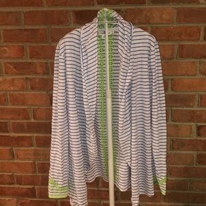 Vineyard Vines blue and white stripe cardigan